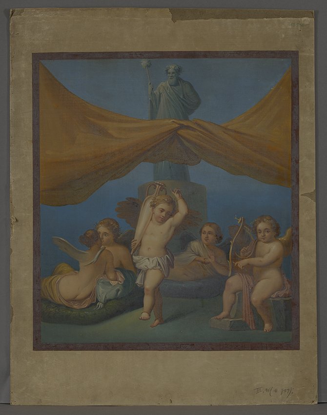 Wilhelm Zahn (Maler), Zahn, Wilhelm: Tanzender Amor (pompejanische Wandmalerei), 1850er Jahre