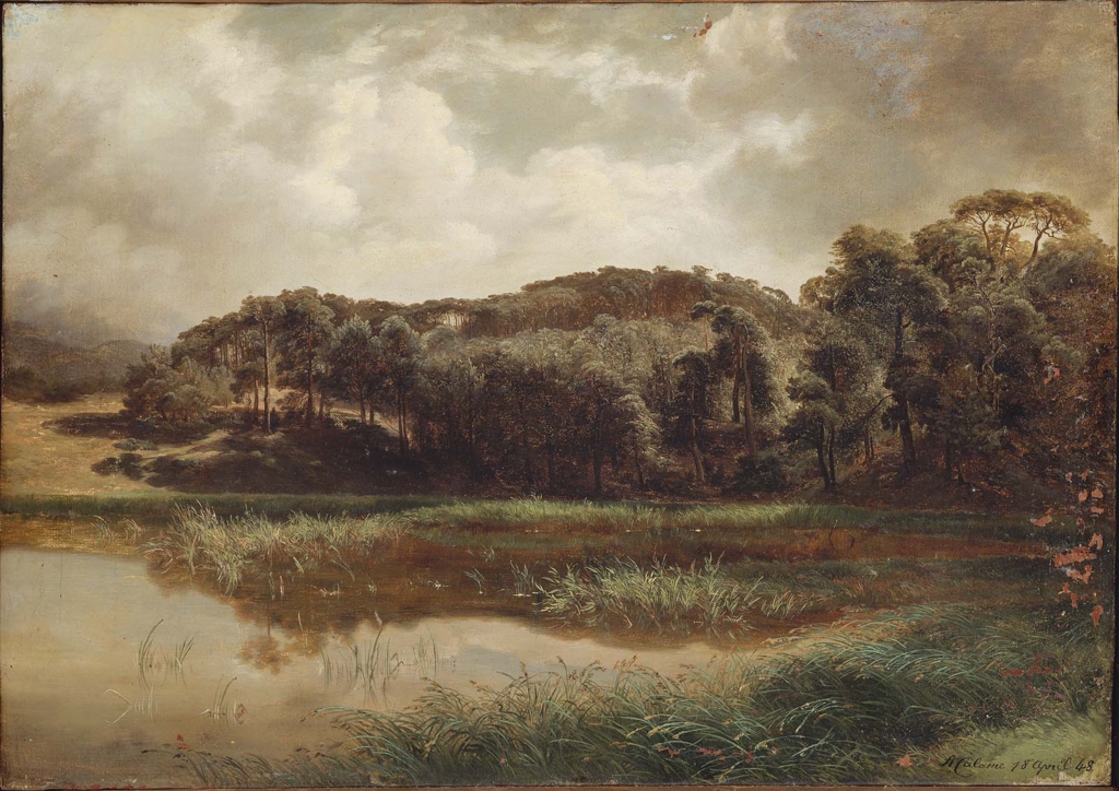 Alexandre Calame, Lake at the Edge of a Forest