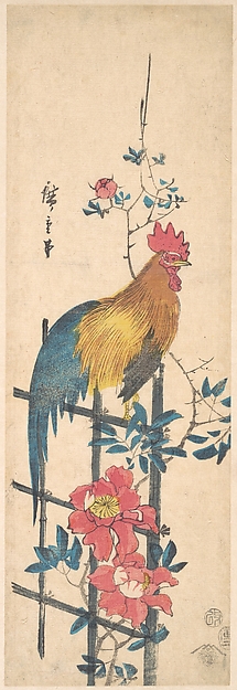 Utagawa Hiroshige, Peony and Cock
