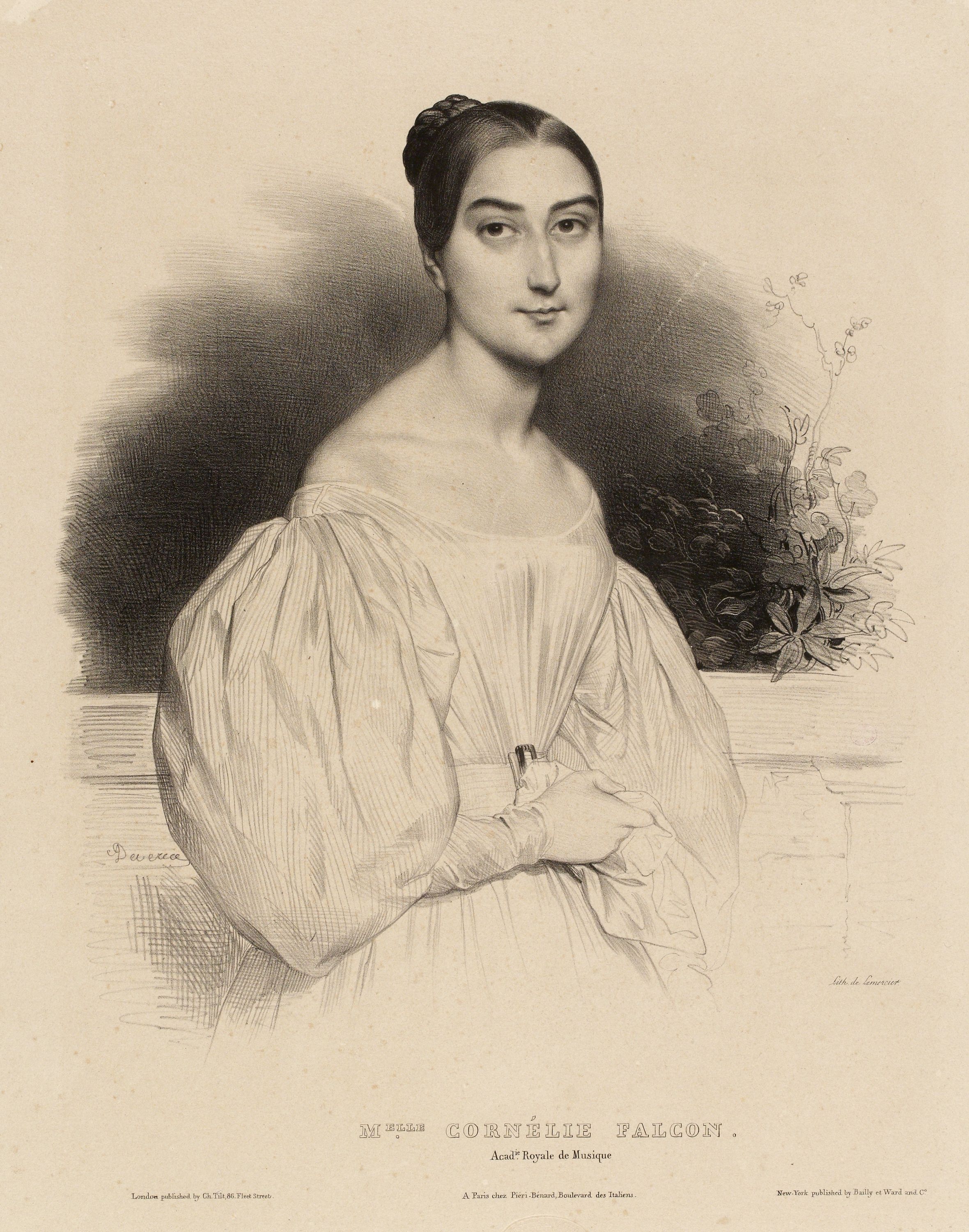 Achille Devéria, Portrait de Mademoiselle Cornélie Falcon (1812-1897) de l'Académie royale de Musique