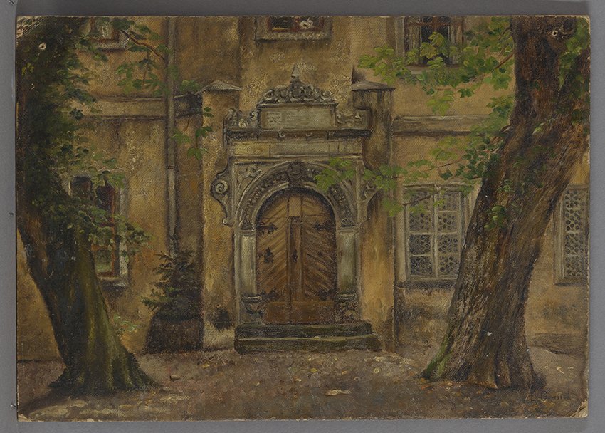 Grauel Luise, Portal des Schlosses Wiesenburg, um 1900