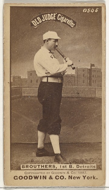 Goodwin & Company, Dennis Joseph "Dan" Brouthers, 1st Base, Detroit Wolverines, from the Old Judge series (N172) for Old Judge Cigarettes