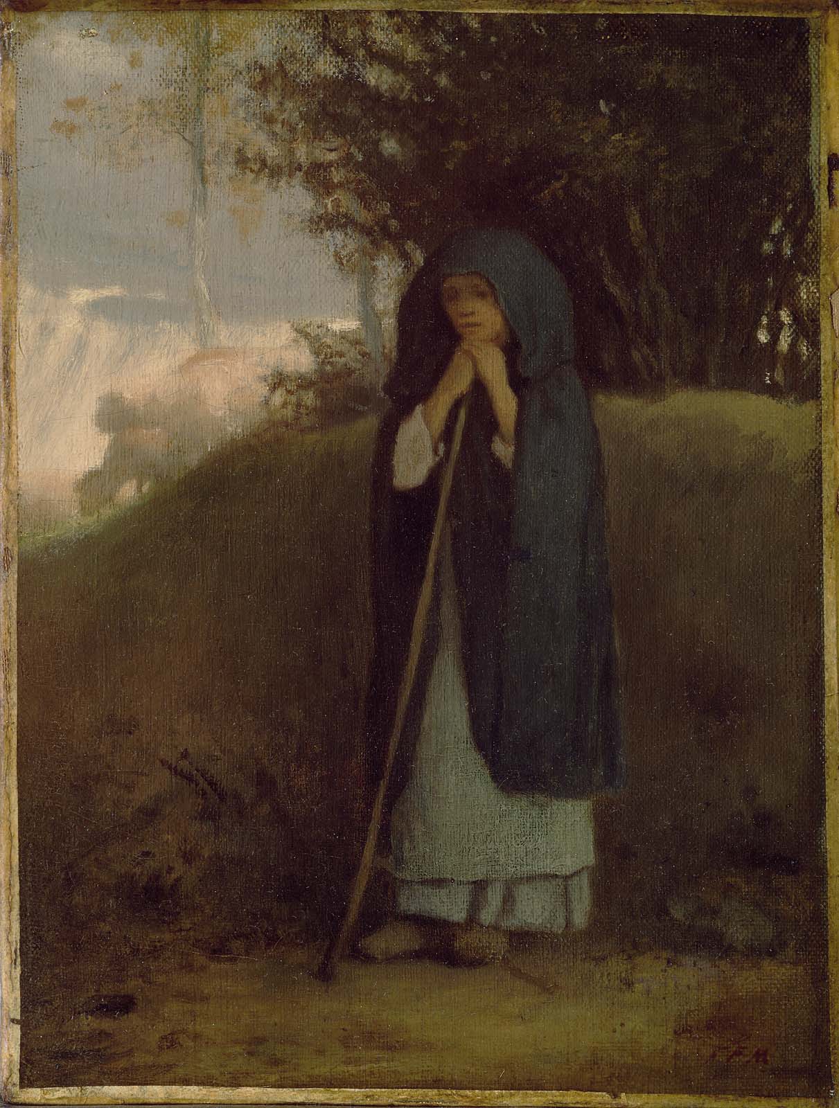 Jean-François Millet, Shepherdess Leaning on her Staff