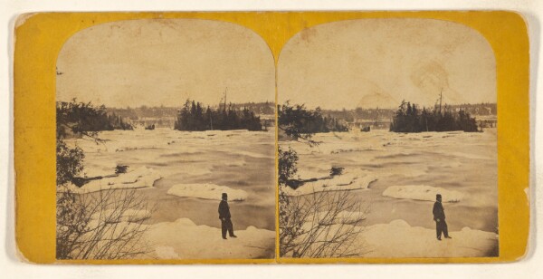 John B. Heywood, Blackbird Island and Rapids below Goat Island Bridge. [Niagara]