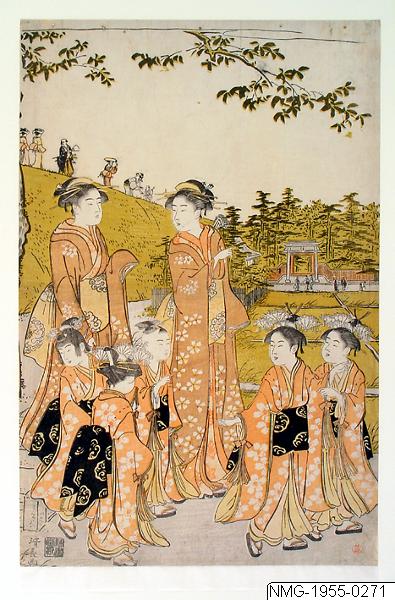 Torii Kiyonaga, Träsnitt, Bildkonst, Woodcut, Print, Woodblock