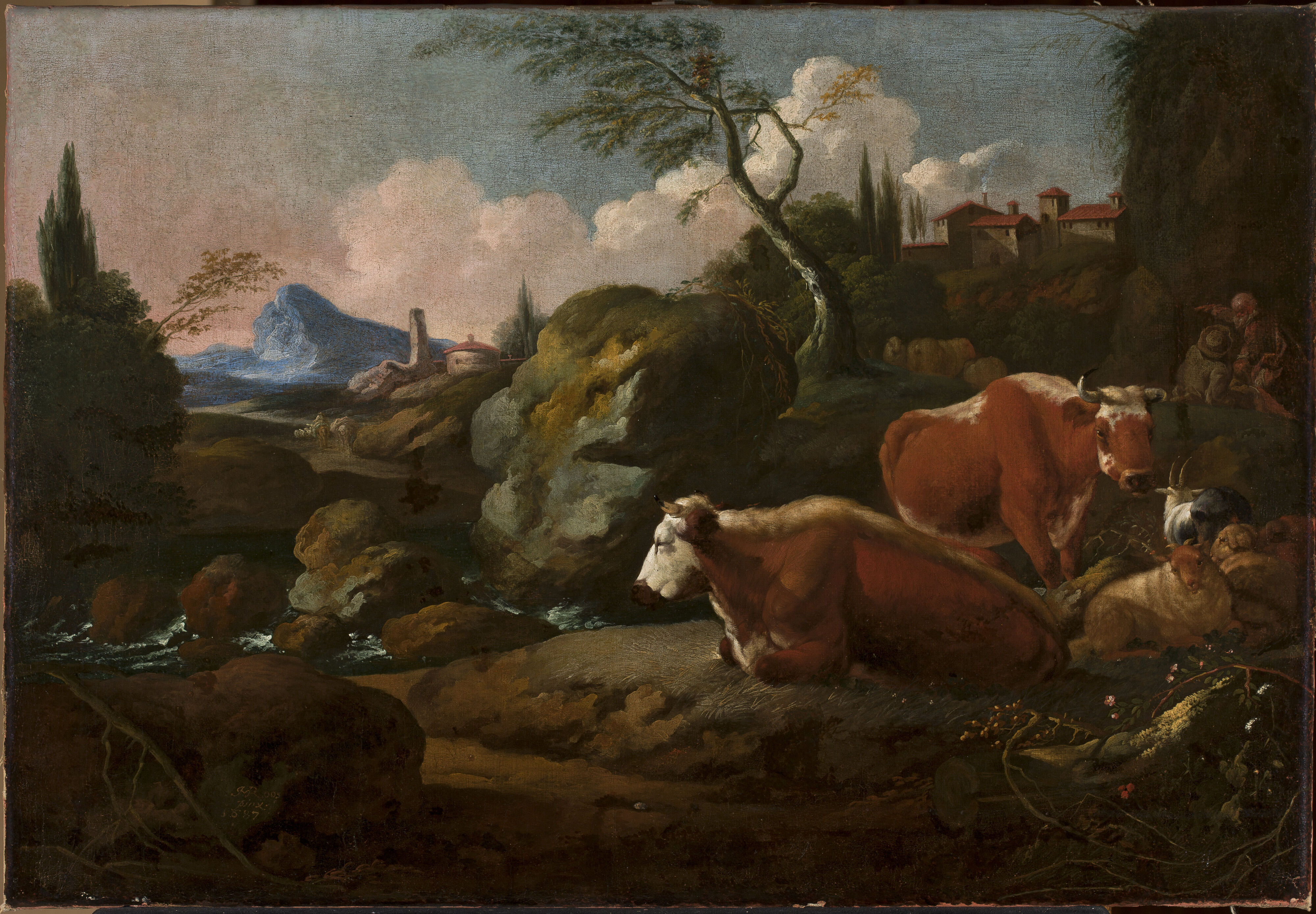 Johann Heinrich Roos, Italian landscape with cows
