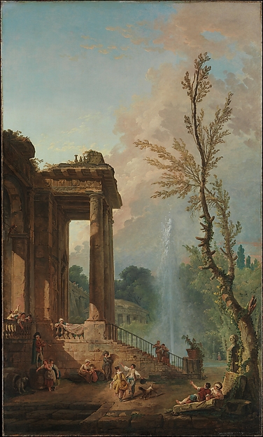 Hubert Robert, The Portico of a Country Mansion