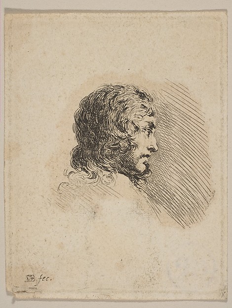 Stefano della Bella, Head of a young man in profile, from "Various Portraits" (Recueil de Diverses Piéces Servant à l'Art de Portraiture)