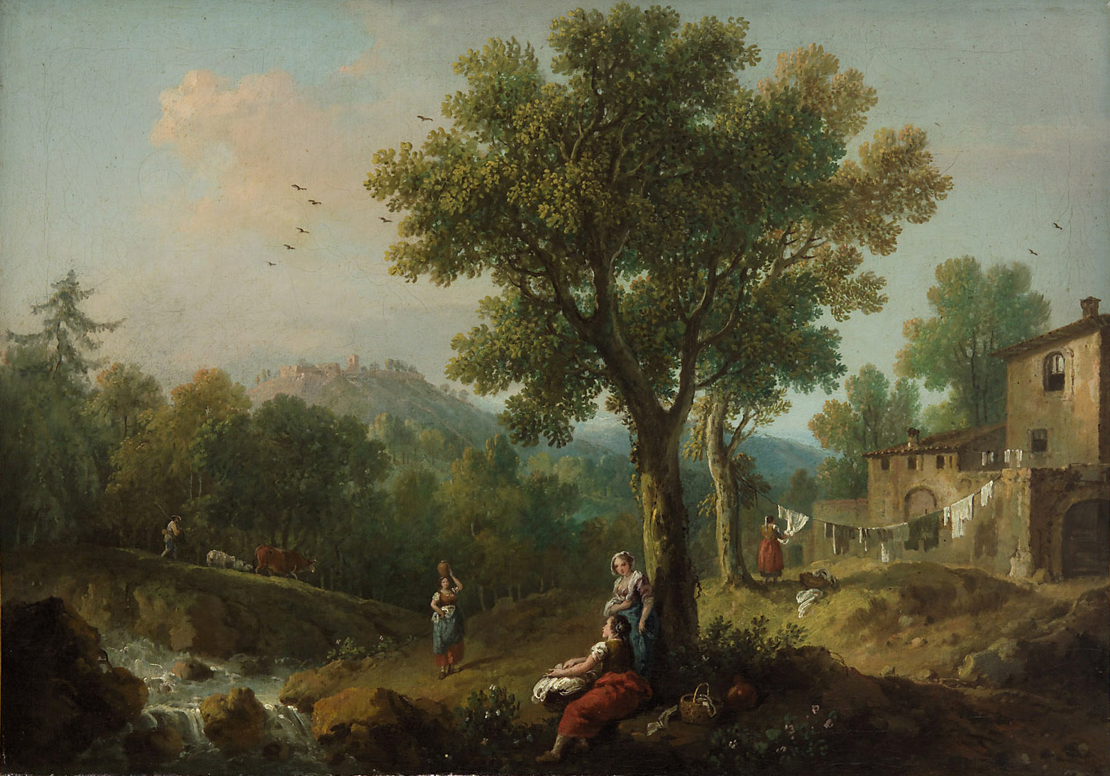Francesco Zuccarelli, Landschaft mit Wäscherinnen