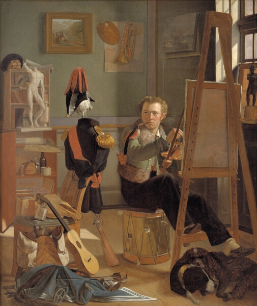 Ditlev Blunck, En bataljemaler, Jørgen Sonne, i sit atelier