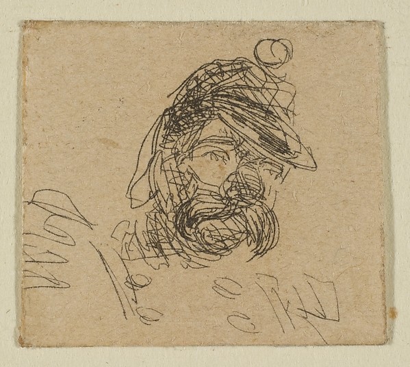 James McNeill Whistler, Bearded Man in Soldier's Cap (from Sketches on the Coast Survey Plate)