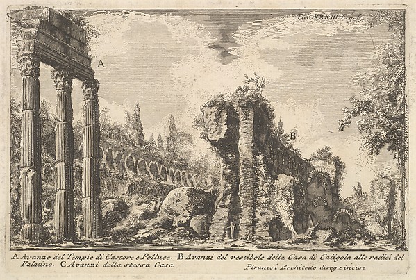 Giovanni Battista Piranesi, Remains of the Temple of Castor and Pollux . . . ( Avanzo del Tempio di Castore e Polluce . . .)