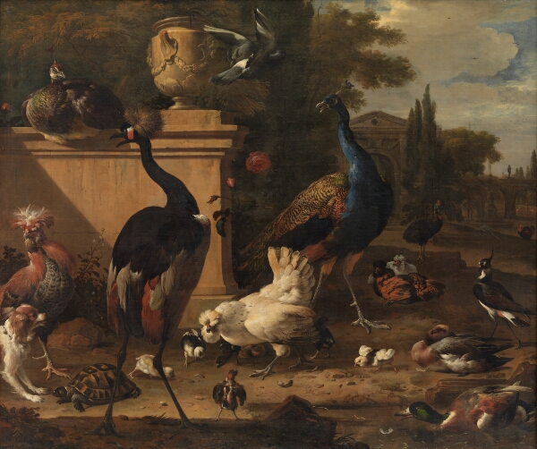 Melchior d' Hondecoeter, Hønsegården ved et herresæde