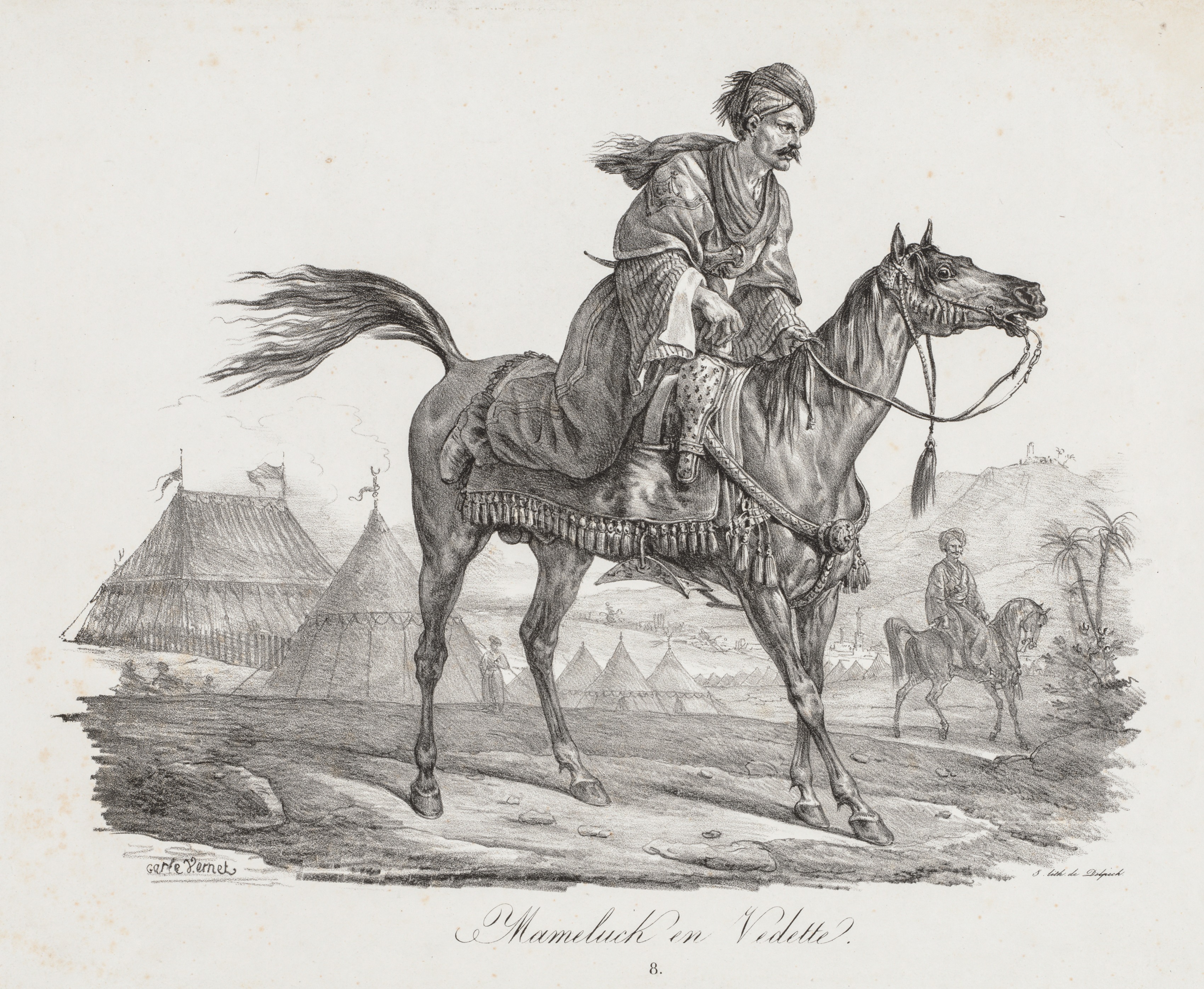 Carle Vernet, Large Suite of Horses:  Mounted Mamelucke