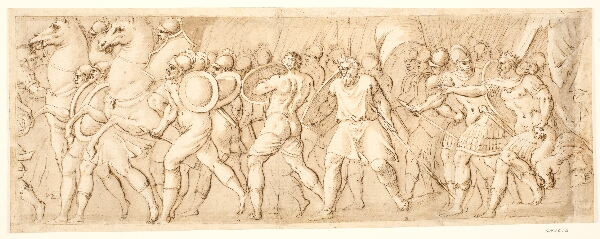 Polidoro da Caravaggio, Sabinerindernes rov, højre halvdel