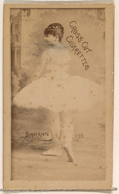 W. Duke, Sons & Co., Card Number 108, Bonfanti, from the Actors and Actresses series (N145-1) issued by Duke Sons & Co. to promote Cross Cut Cigarettes