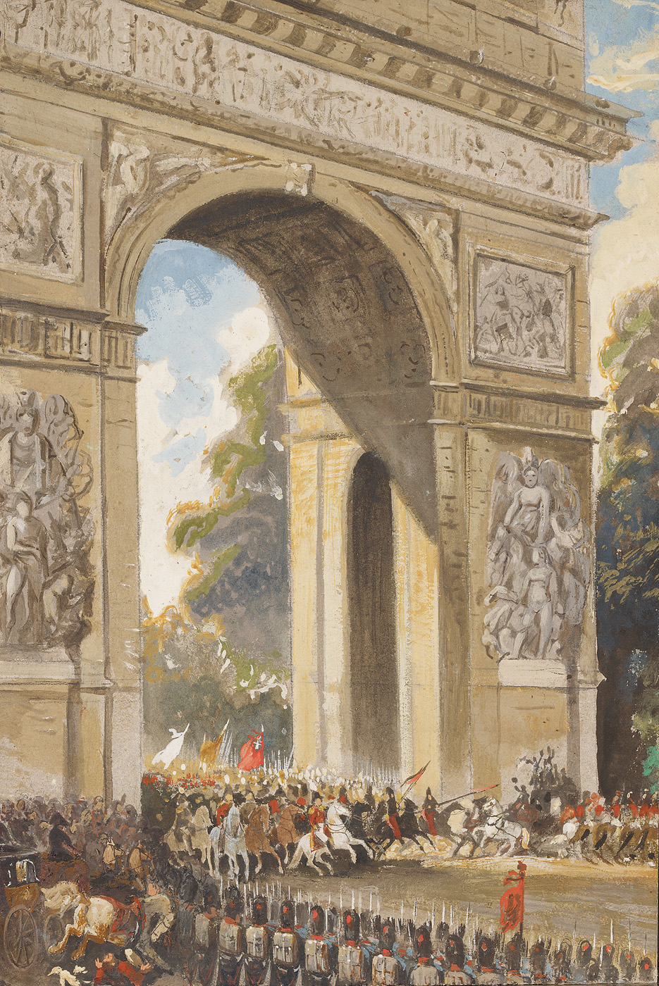 Nicolaas Pieneman, 1814, entree van geallieerde troepen in Parijs