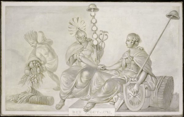 anonymous, Allegory of the 'Treaty of Friendship and Commerce between the States General of the United Netherlands and the United States of America', The Hague, 7 October 1782