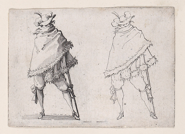 Jacques Callot, L'Homme Enroulé dans son Manteau (The Man Wrapped in his Mantle), from "Les Caprices" Series A, The Florence Set