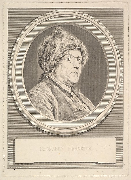 Augustin de Saint-Aubin, Portrait of Benjamin Franklin