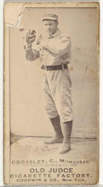 Goodwin & Company, William C. Crossley, Catcher, Milwaukee, from the Old Judge series (N172) for Old Judge Cigarettes