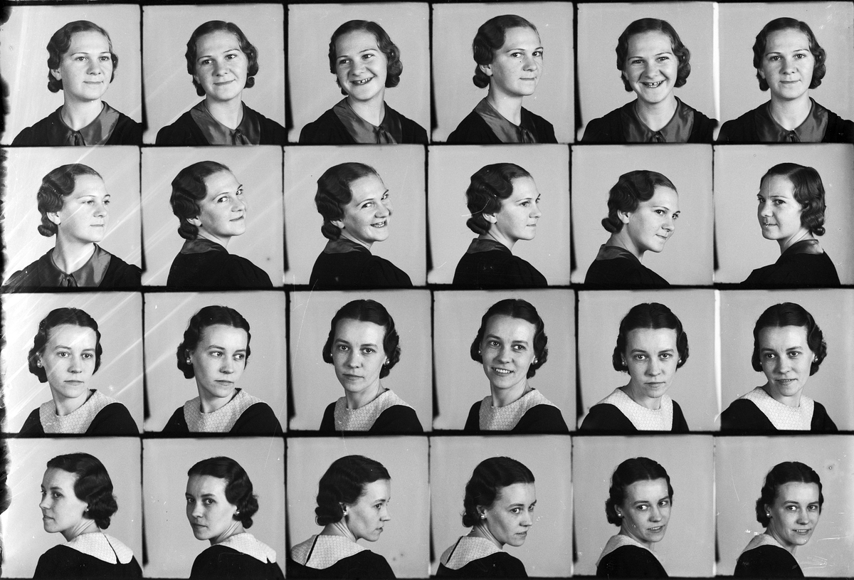 Skötsner-Edhlund, Ateljéporträtt - Doris Lindberg och Stina Magnusson från Östhammar, Uppland 1937