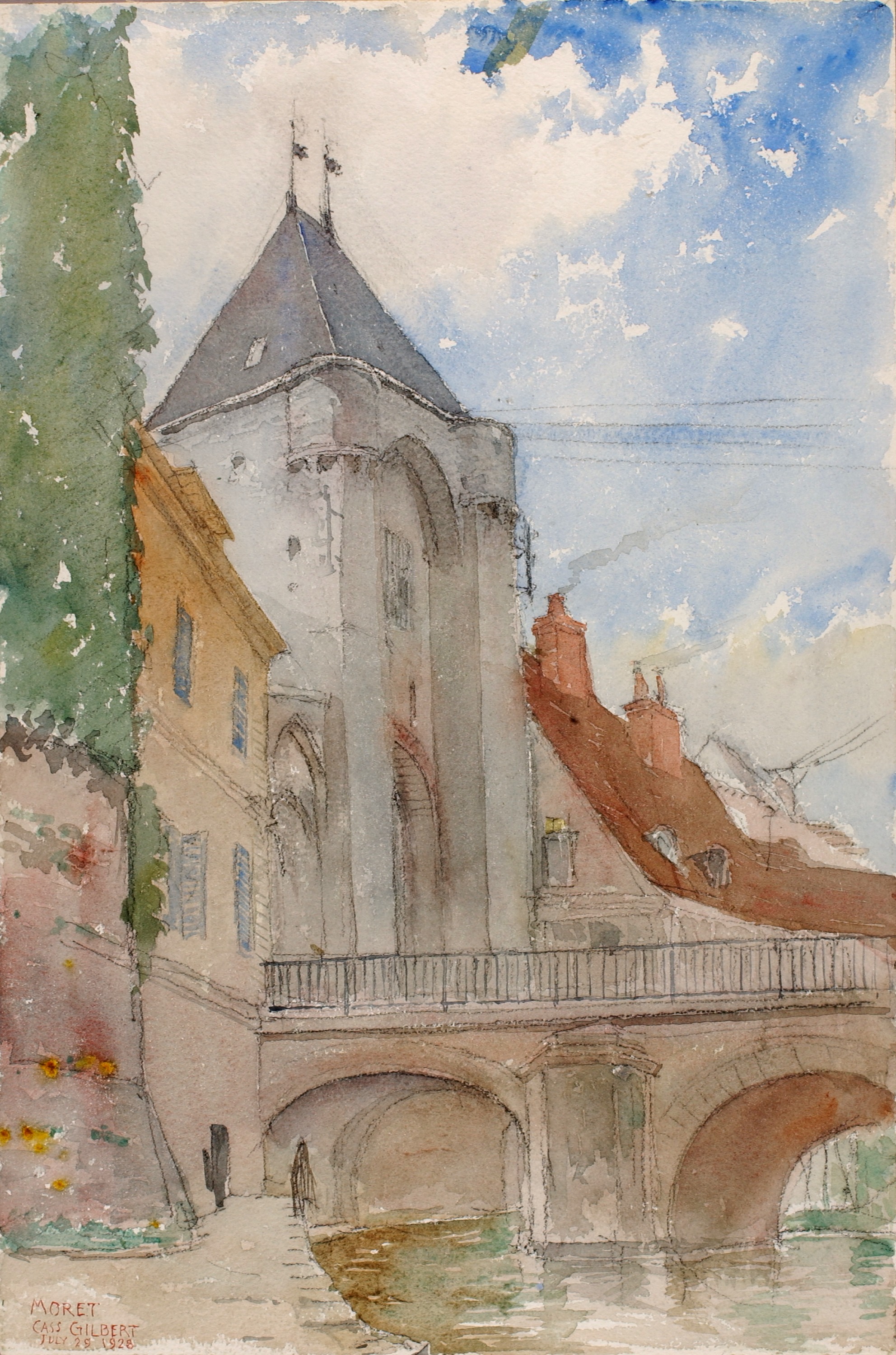 Cass Gilbert, Bridge at Moret, France