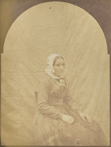 Hippolyte Bayard, [Portrait of a Seated Woman with a Bonnet]