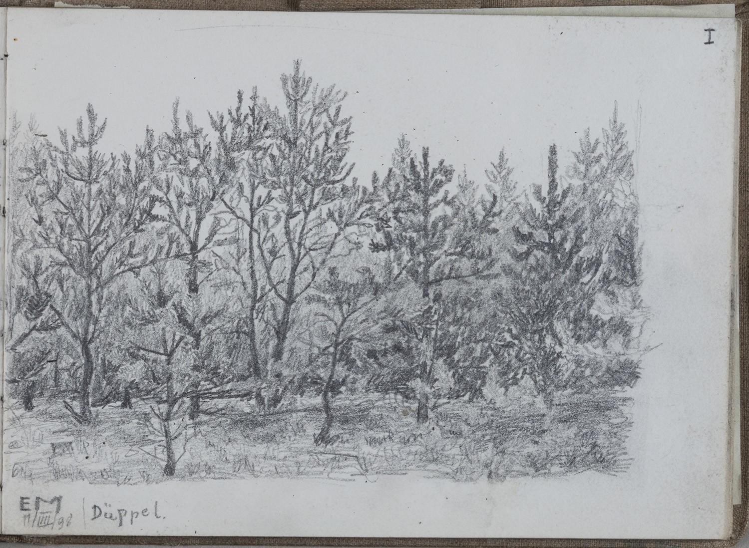Ernst Morgenstern, Berlin-Zehlendorf: Düppel (Skizzenbuch Ernst Morgenstern, Bl. I)