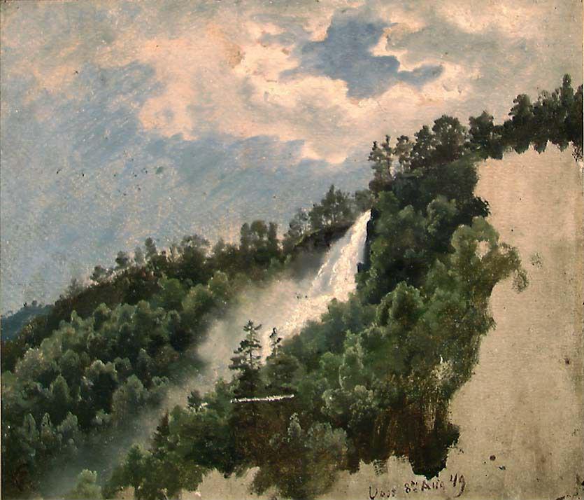 Hans Gude, Waterfall near Voss