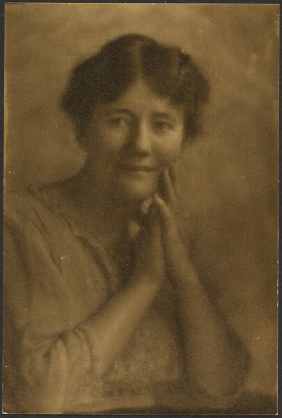 Louis Fleckenstein, [Portrait of a Woman Clasping Hands at Face]