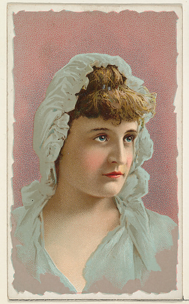W. Duke, Sons & Co., Actress wearing white cloth bonnet, from Stars of the Stage, First Series (N129) issued by W. Duke, Sons & Co. to promote Honest Long Cut Tobacco