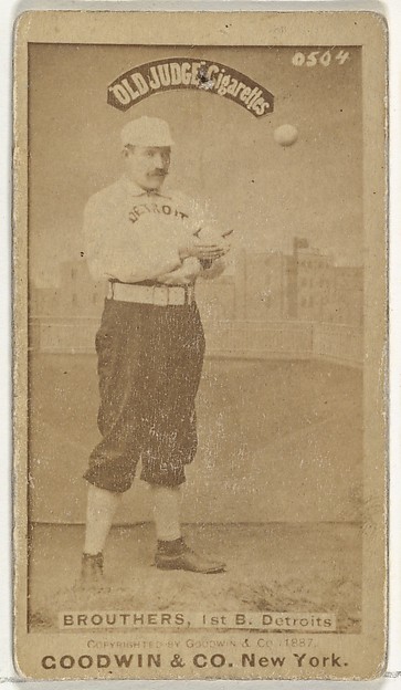 Goodwin & Company, Dennis Joseph "Dan" Brouthers, 1st Base, Detroit Wolverines, from the Old Judge series (N172) for Old Judge Cigarettes