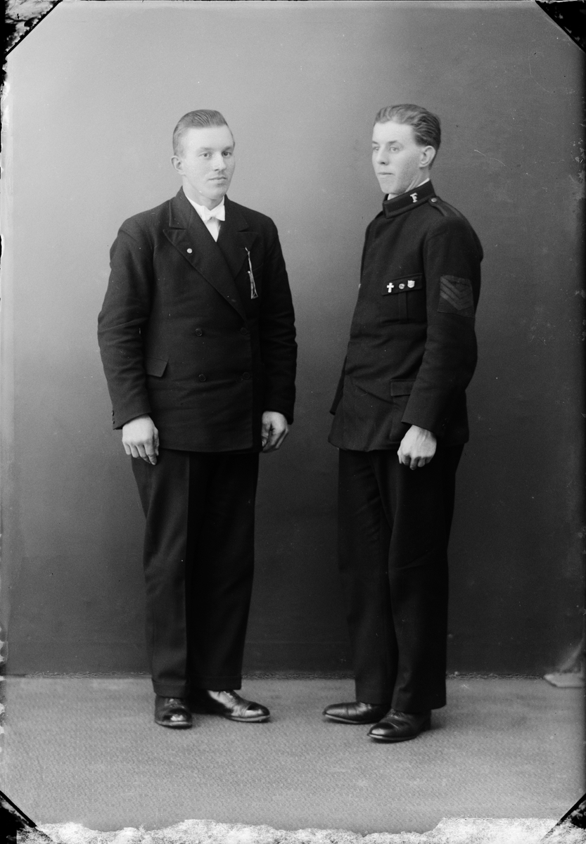 Skötsner-Edhlund, Ateljéporträtt - två män, Östhammar, Uppland