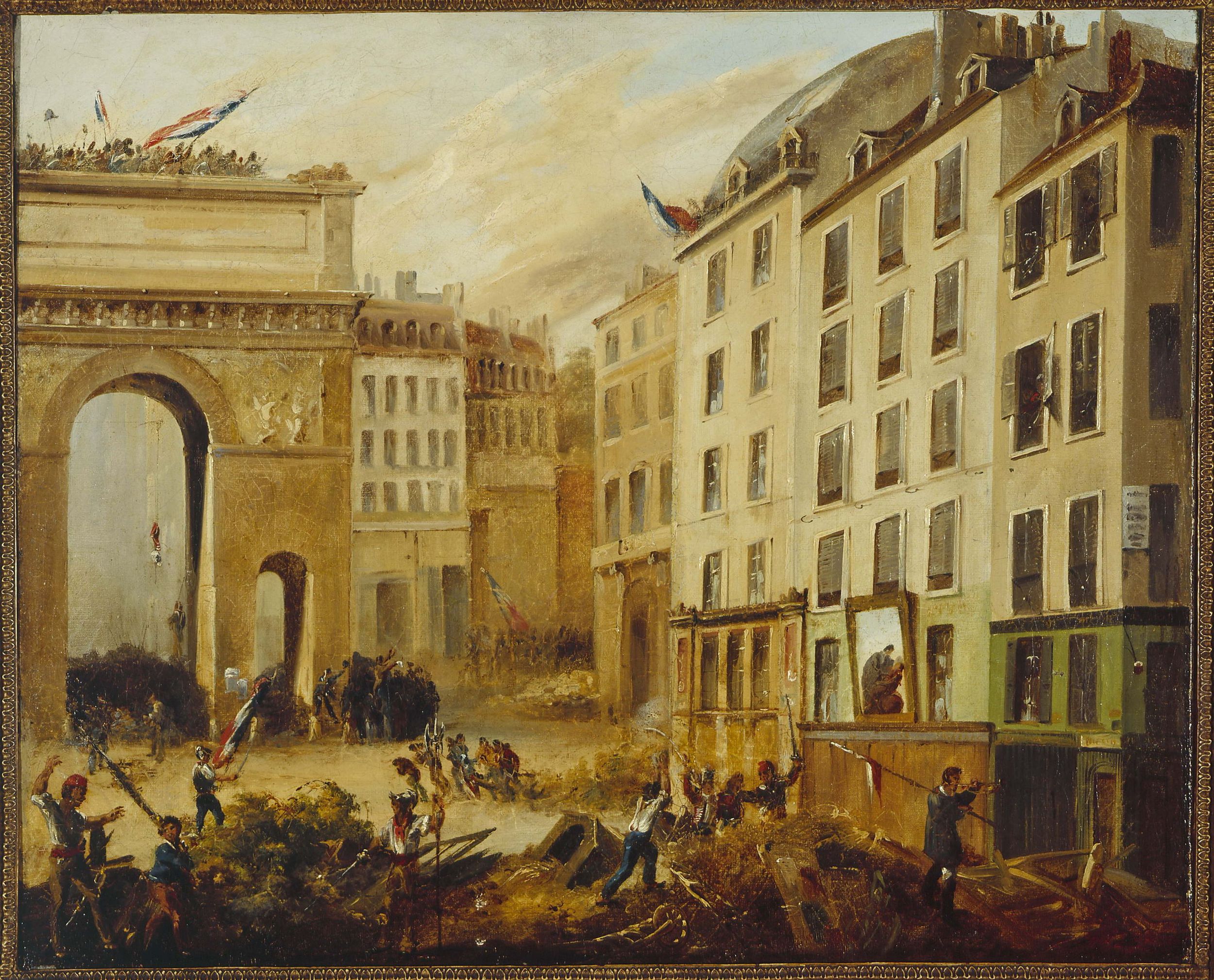 Anonyme, Scène de combat à la porte Saint-Martin, le 28 juillet 1830
