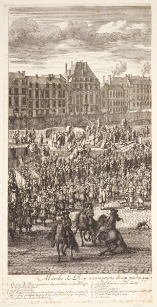 Jan van Huchtenburg, Ludvig XIV i procession over Pont Neuf (venstre del)