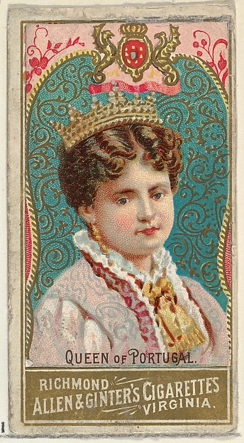 Allen & Ginter, Queen of Portugal, from World's Sovereigns series (N34) for Allen & Ginter Cigarettes