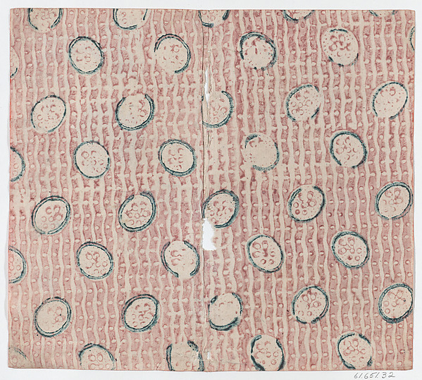 Anonymous, Sheet with curved line and oval pattern