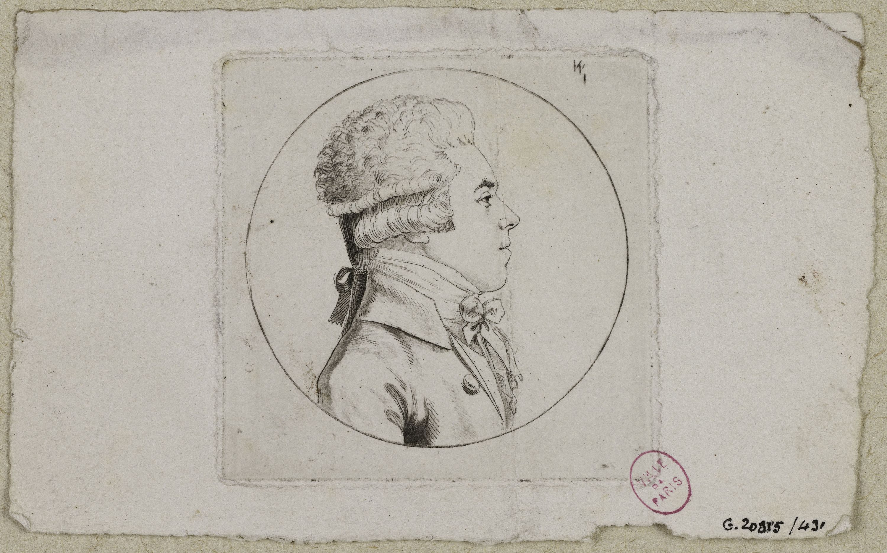 Edmé Quenedey, Portrait d'un homme, fin XVIIIème siècle/début XIXème siècle