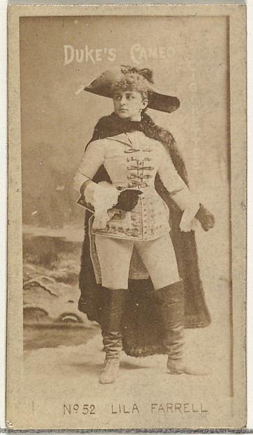 W. Duke, Sons & Co., Card Number 52, Lila Farrell, from the Actors and Actresses series (N145-4) issued by Duke Sons & Co. to promote Cameo Cigarettes
