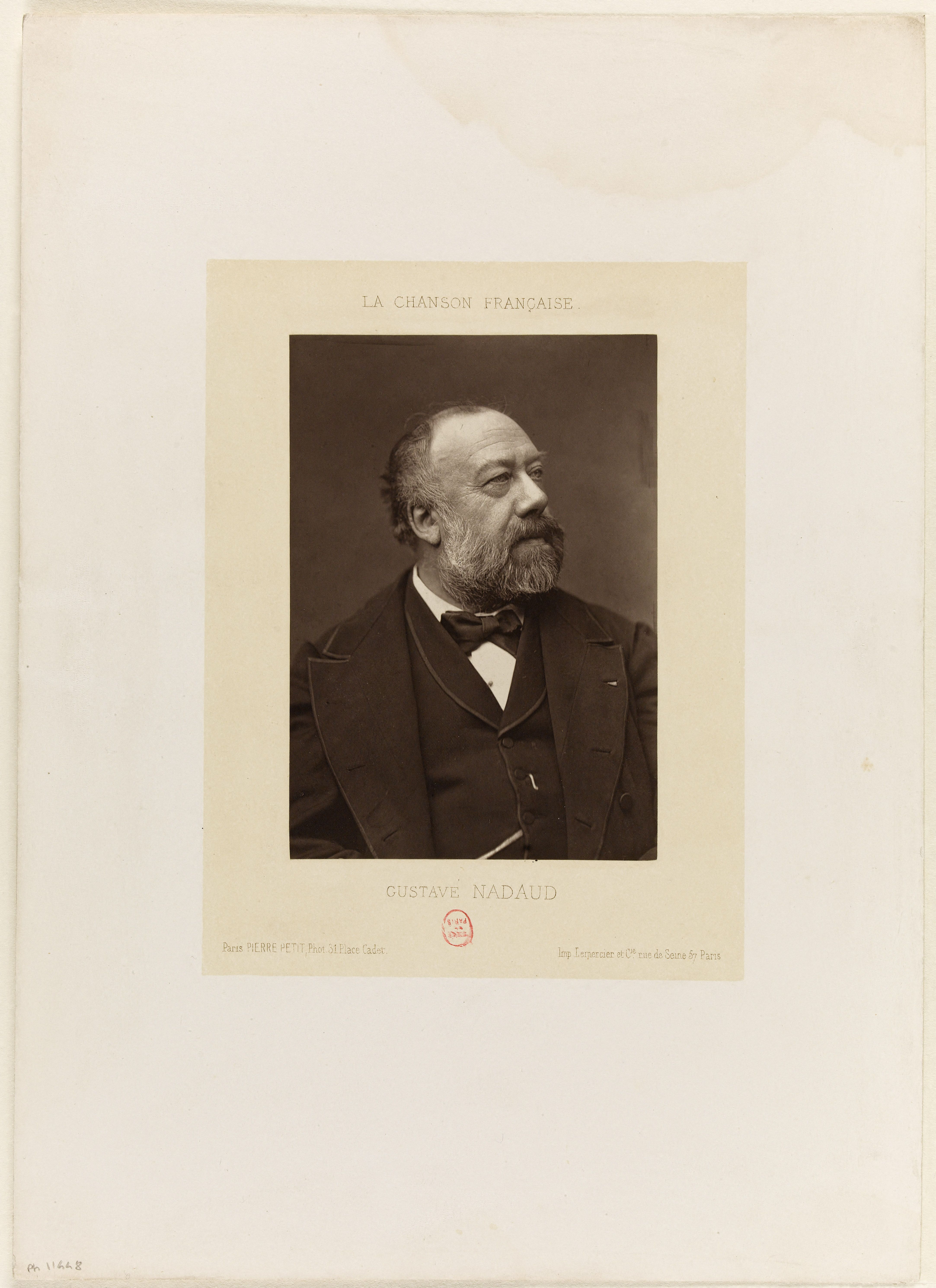 Pierre Petit, Portrait de Gustave Nadaud (1820-1893), poète et chansonnier.
