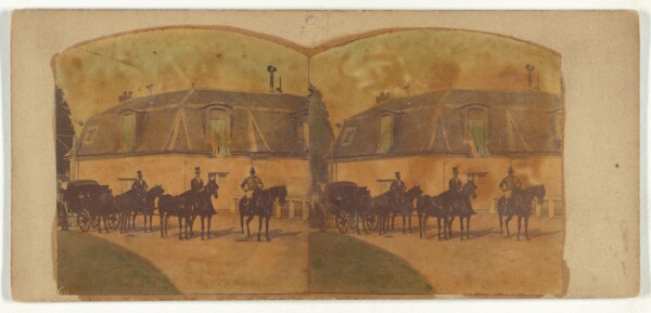Unknown, Chateau Imperial de Saint-Cloud. Ecuries de L'Empereur. Un Attelage de la Poste Imperiale. A Set of Horses of The Imperial Post.