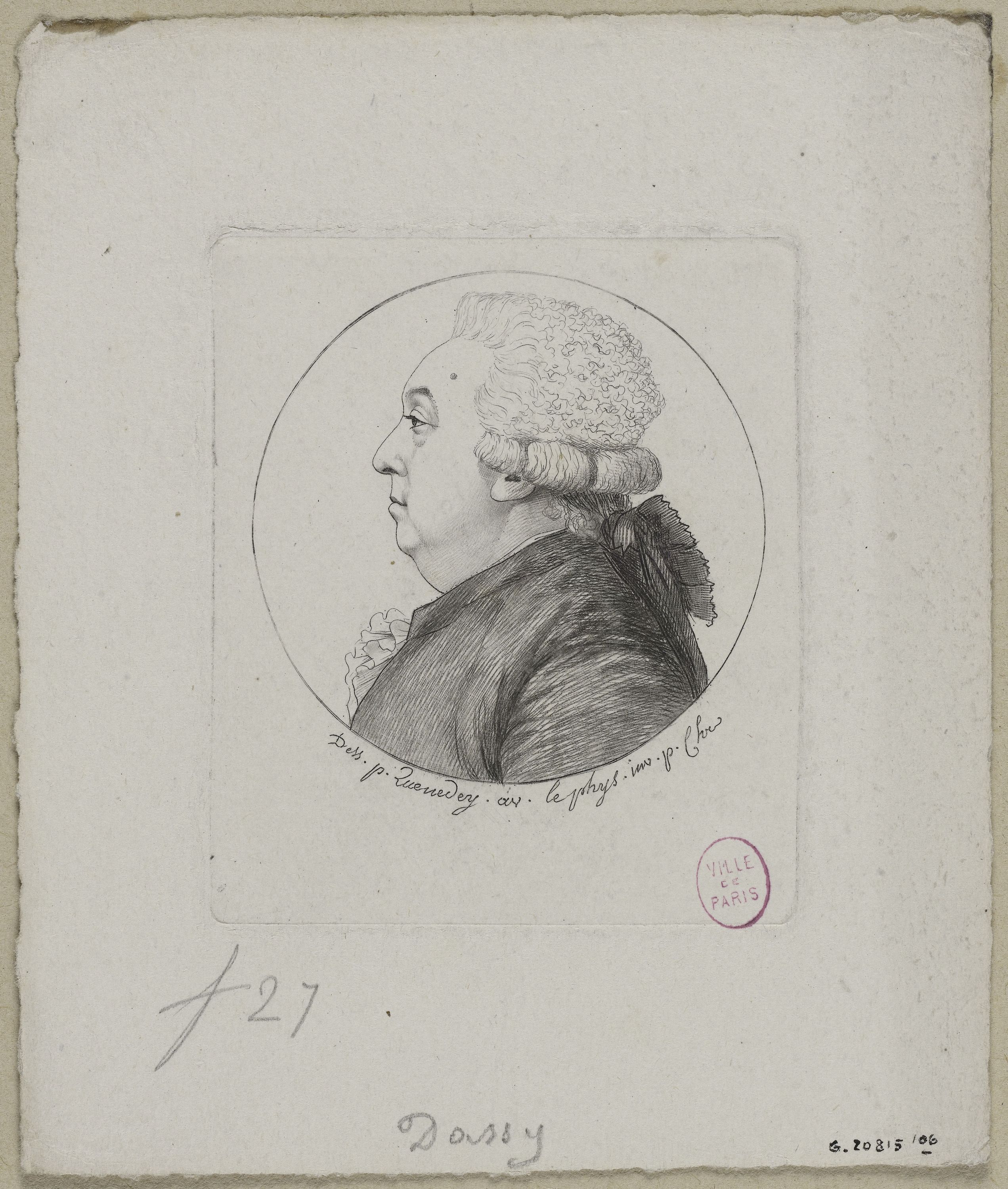 Edmé Quenedey, Portrait de Monsieur Dassy