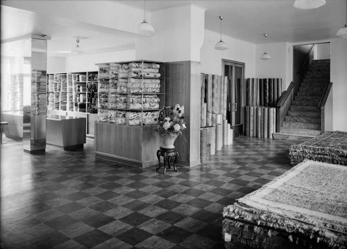 Paul Sandberg, AB Strandbergs, Stora torget, Uppsala, interiör 1945