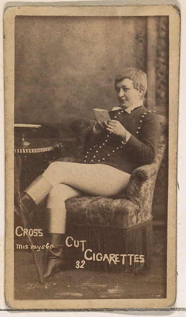 W. Duke, Sons & Co., Card Number 32, Miss Myslo, from the Actors and Actresses series (N145-1) issued by Duke Sons & Co. to promote Cross Cut Cigarettes