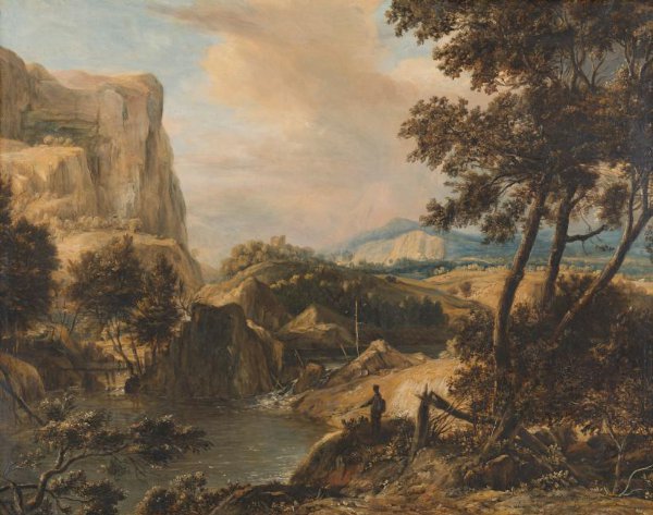 Roelant Roghman, Mountainous landscape with fisherman