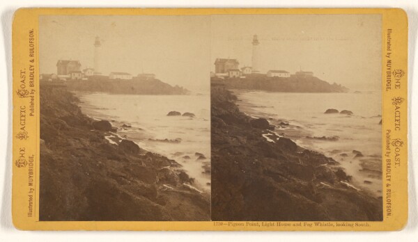 Eadweard J. Muybridge, Pigeon Pt., Light House and Fog Whistle, looking South