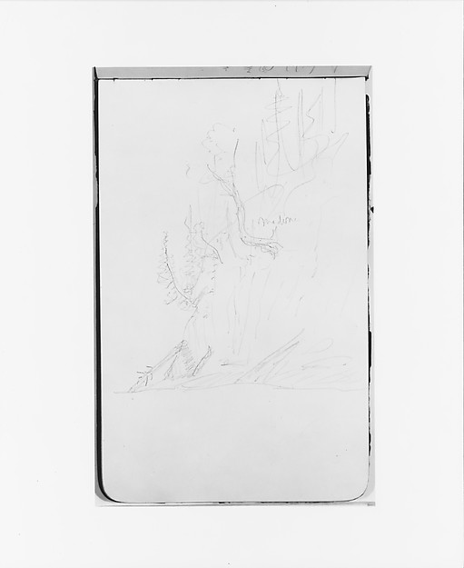 Albert Bierstadt, Cliffside with Trees (from Sketchbook)