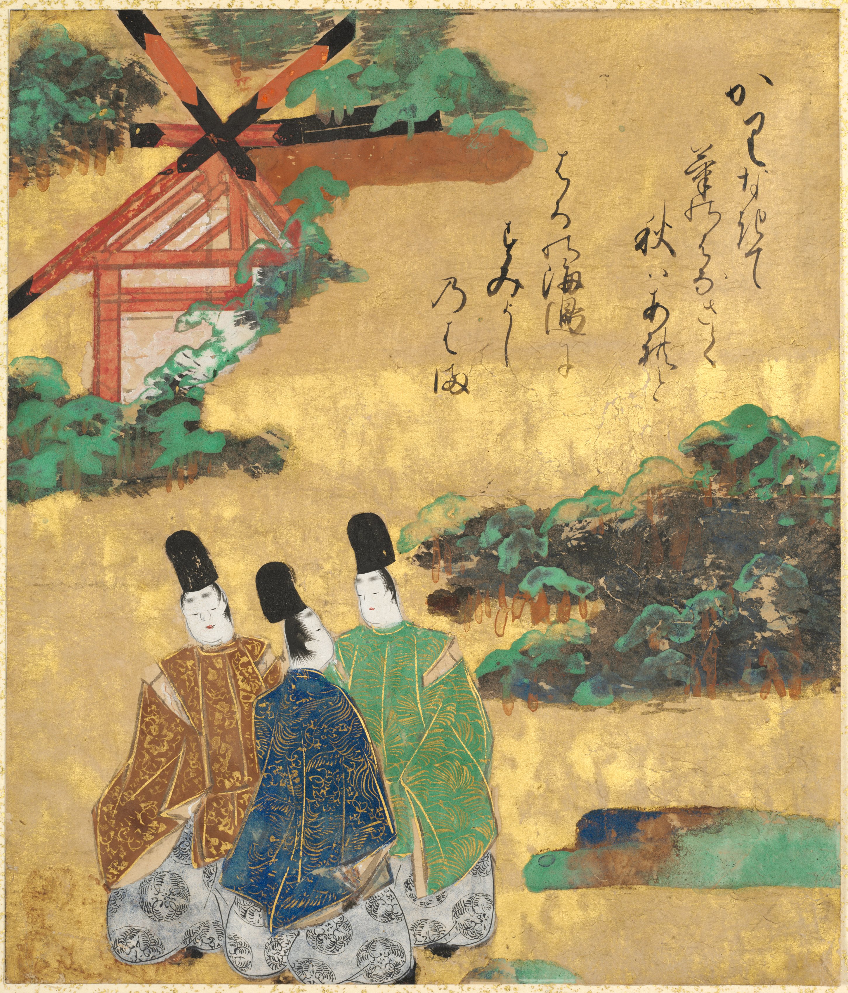 Tawaraya Sōtatsu, The Beach at Sumiyoshi from the Tales of Ise