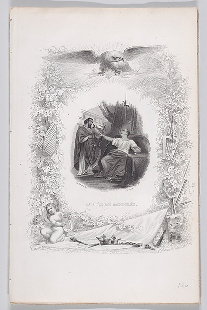 Eugène Devéria, The Sword of Damocles, from "The Songs of Béranger"